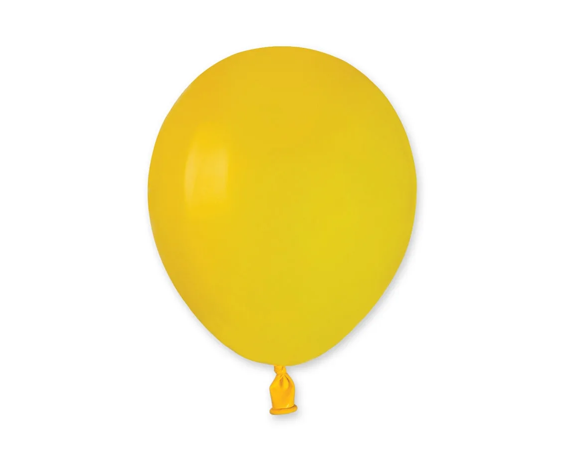 Globos de látex Gemar, amarillo, 5"/ 13 cm, 100 uds.