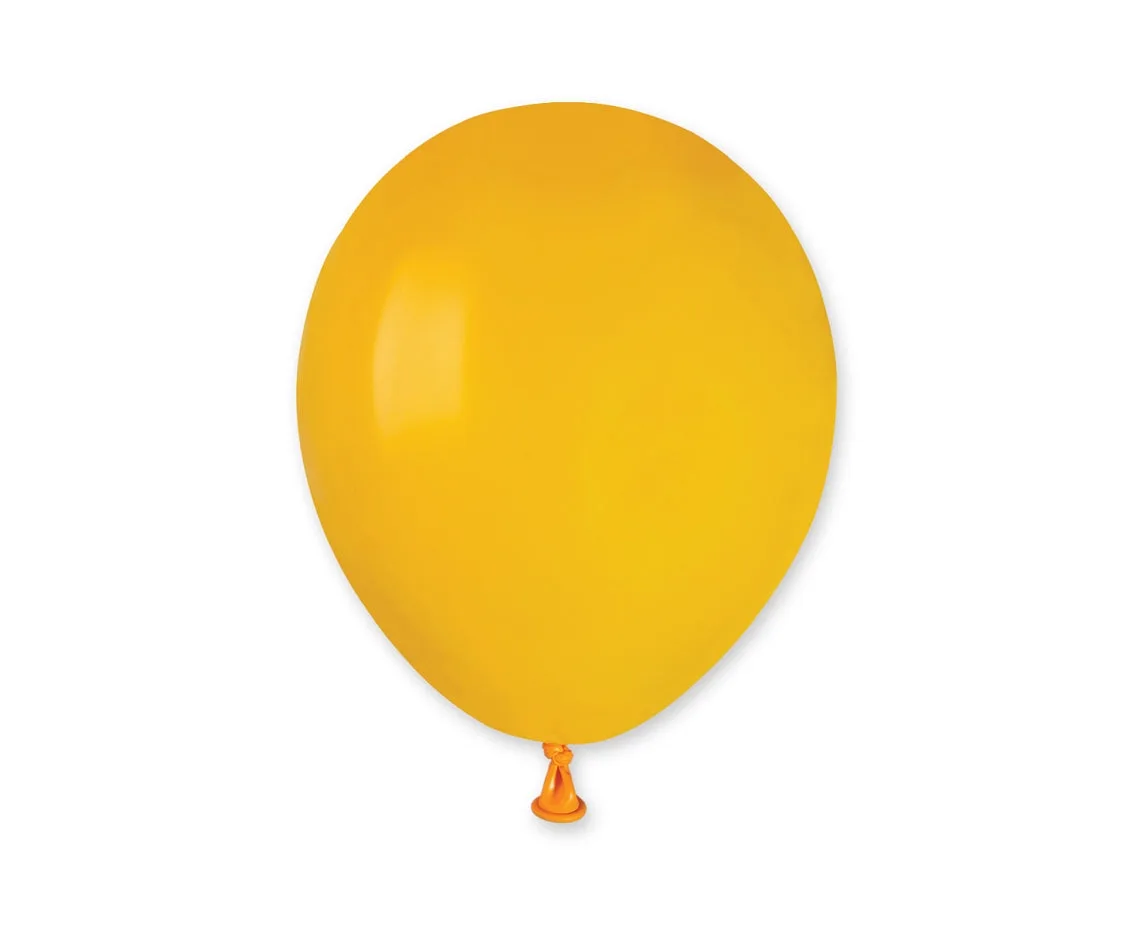 Globos de látex Gemar, amarillo oscuro/miel, 5"/ 13 cm, 100 uds.