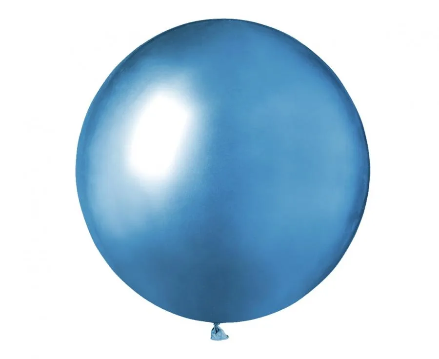 Globos de látex Gemar, brillante, azul, cromado, 19"/ 48 cm, 25 uds.