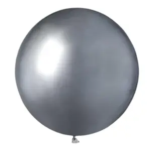 Globos de látex Gemar, brillante, plata, cromo, 19"/ 48 cm, 25 uds.