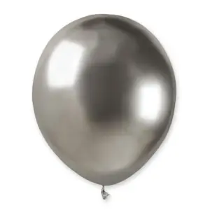Globos de látex Gemar, brillantes, color plata, 5"/ 13 cm, 100 uds.