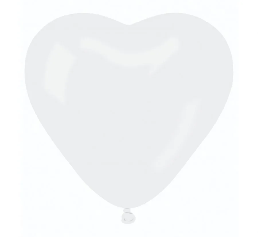 Globos de látex Gemar Corazón blanco, 44 cm, 50 uds.