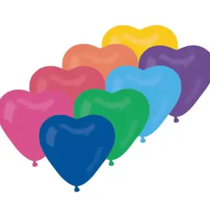 Globos de látex Gemar Corazones Multicolor, 25 cm, 50 uds.