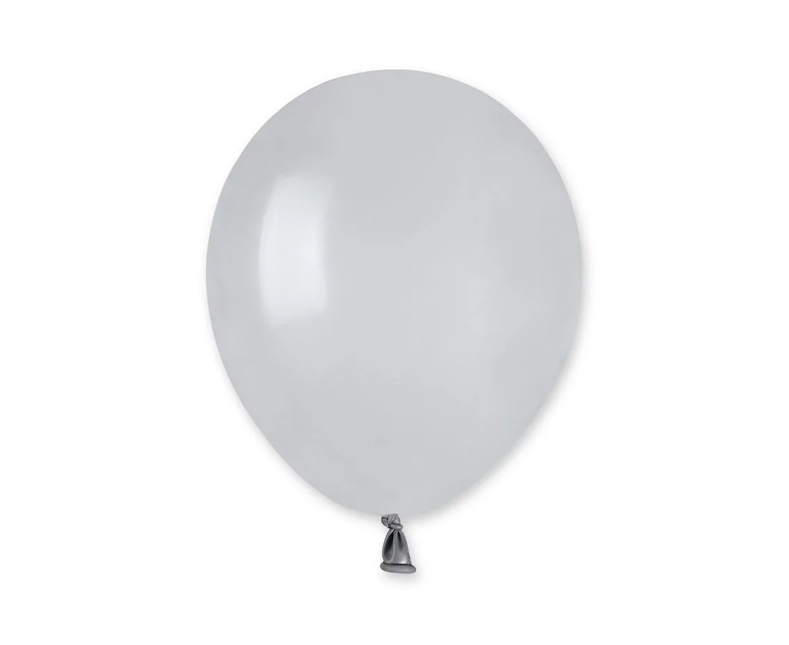 Globos de látex Gemar, gris, 5"/ 13 cm, 100 uds.