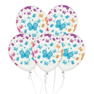 Globos de látex Mariposas, mezcla de colores, 12"/ 30 cm, 5 uds.