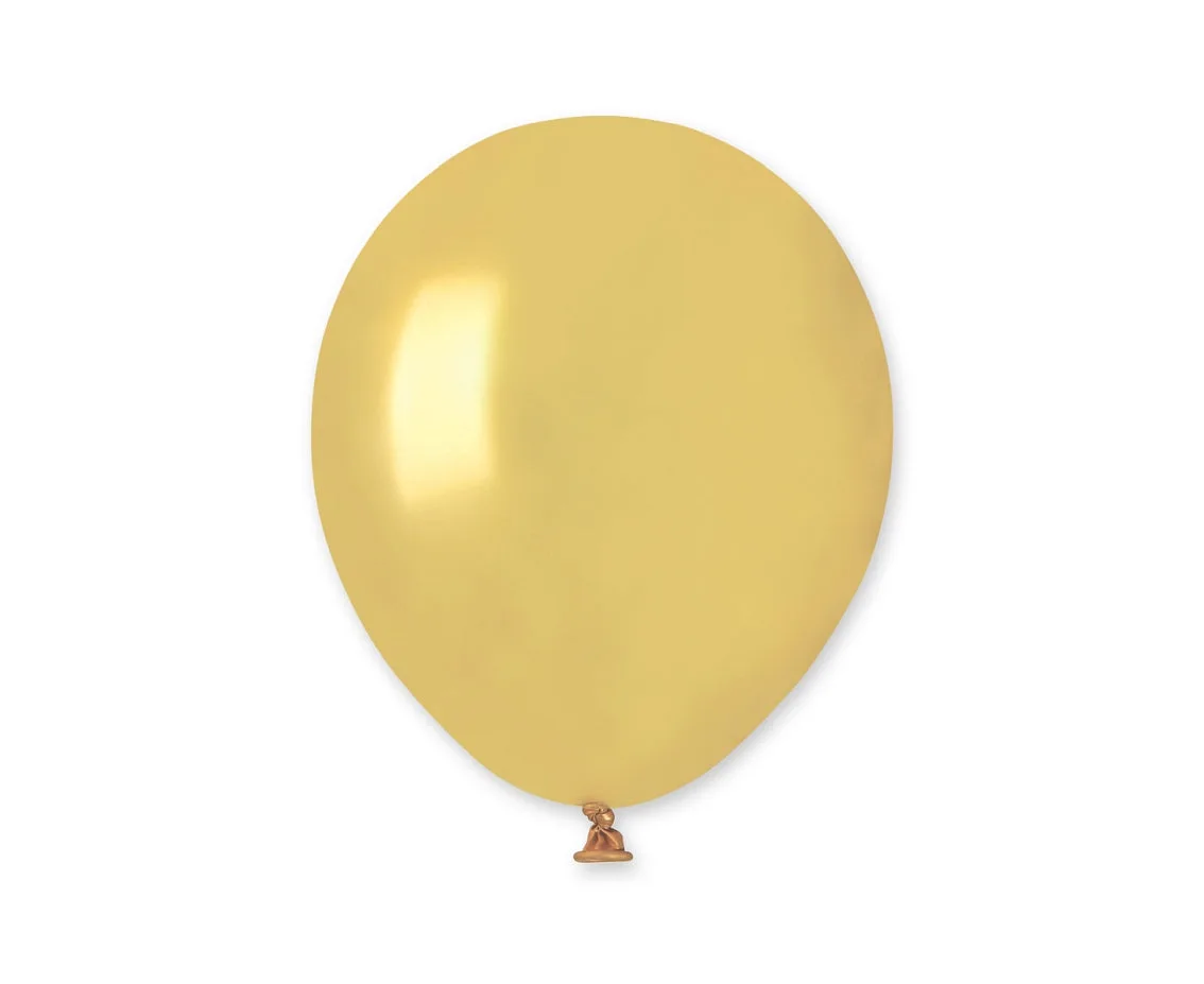 Globos de látex metalizado Gemar, Dorato dorado claro, 13 cm, 100 uds.