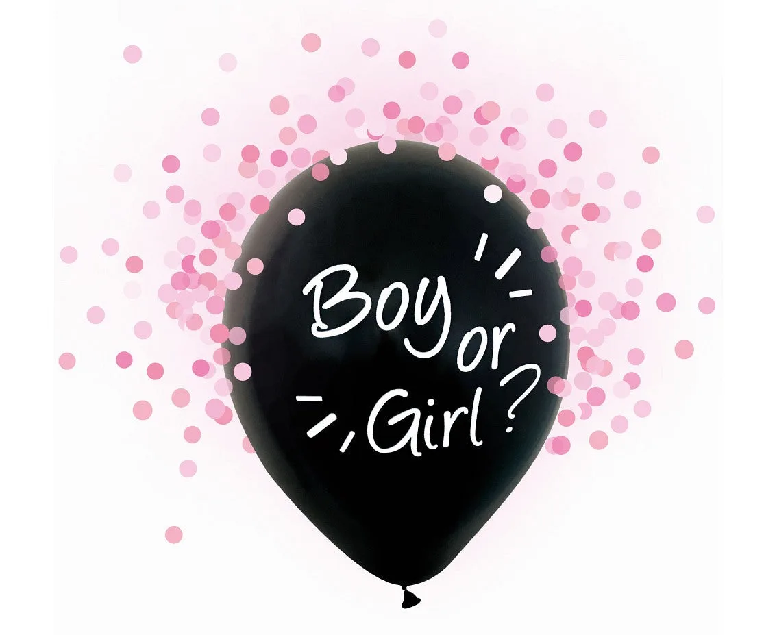 Globos de látex "Niño o Niña" para niña, 12"/ 30 cm, 4 uds.