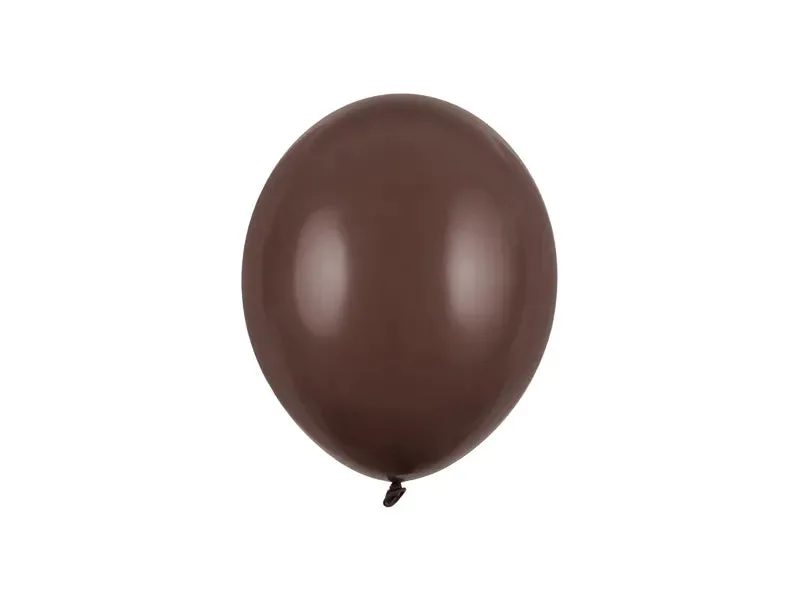Globos Fuertes 23 cm, Marrón Cacao Pastel, 100 uds