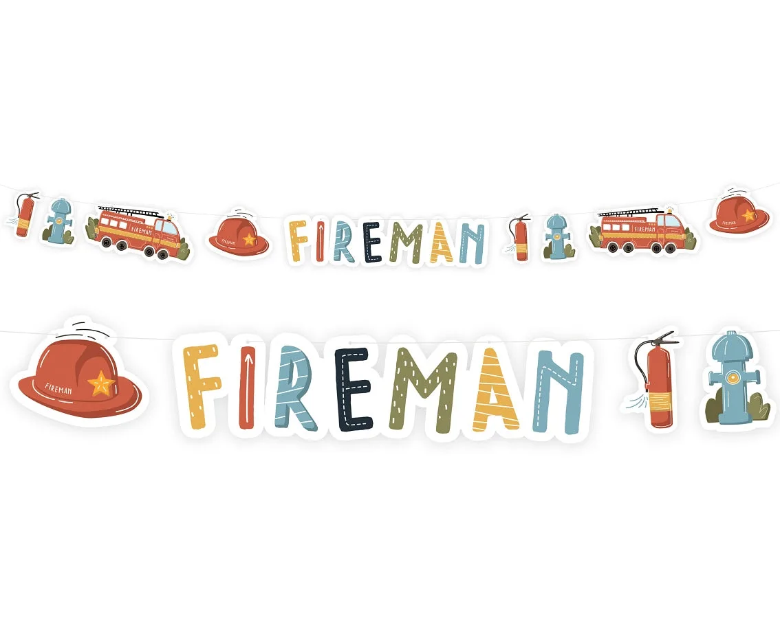 Guirnalda de papel Fireman (bombero), 300 x 15 cm