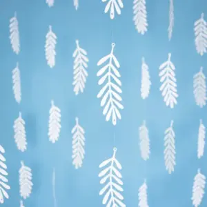 Guirnalda de papel con forma de ramas, color blanco, 1,8 m