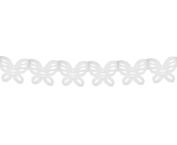 Guirnalda de papel Mariposas blancas, 360 x 14 x 10 cm