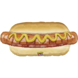 Hotdog con globos de aluminio, 34" / 86 cm