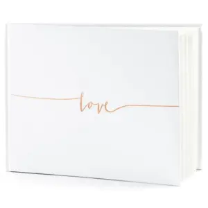 Libro de visitas Love, blanco/oro rosa, 24x18,5 cm, 22 páginas