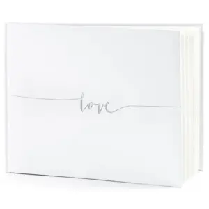 Libro de visitas Love, blanco/plata, 24x18,5 cm, 22 páginas