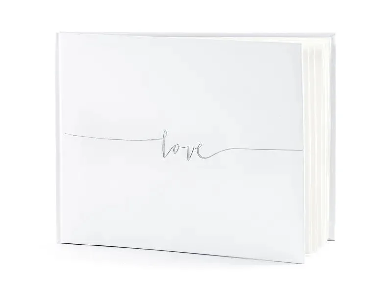 Libro de visitas Love, blanco/plata, 24x18,5 cm, 22 páginas