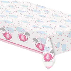 Mantel Baby Shower, rosa, plástico, 137 x 213 cm