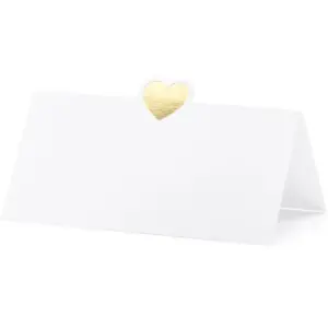 Marcasitios de mesa - Corazón, dorado, 10x5 cm, 10 uds.