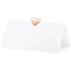 Marcasitios de mesa - Corazón, oro rosa, 10x5 cm, 10 uds.