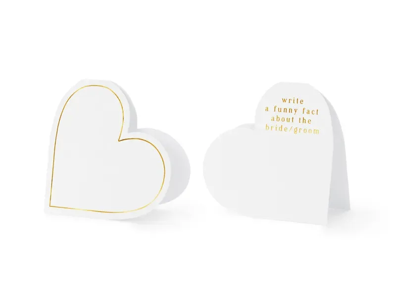 Marcasitios de mesa Corazones, 15,7x22 cm, blanco, 10 uds.