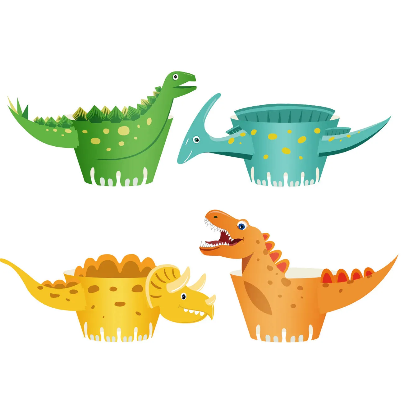 Moldes para magdalenas DIY Dinosaurios, 8 uds.