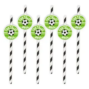 Pajitas de papel fútbol, 6 uds