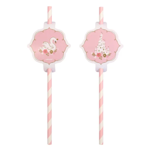 Pajitas de papel Princesa por un día, 19,7 cm, 8 uds.