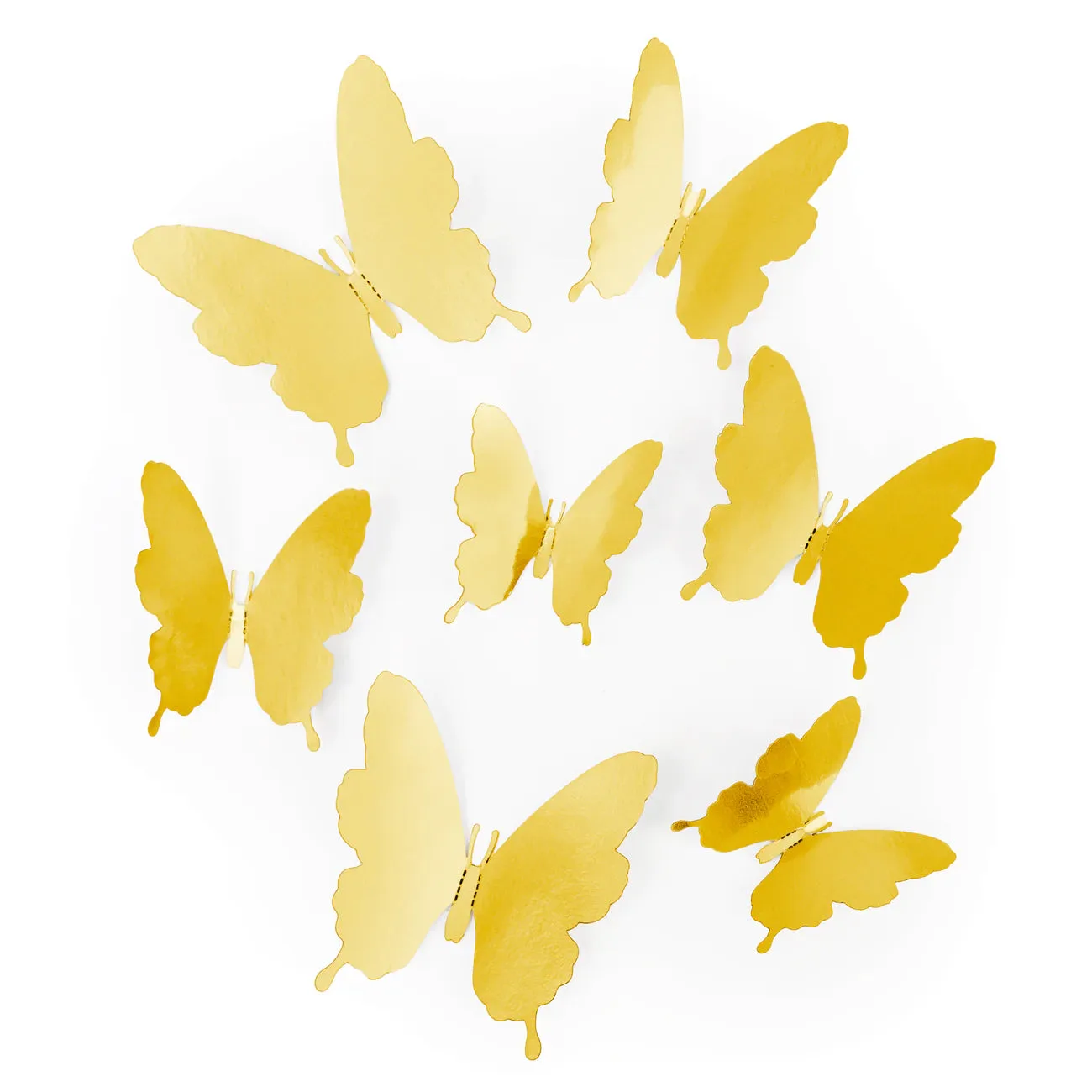 Pegatinas 3D Mariposas doradas, 12 uds.