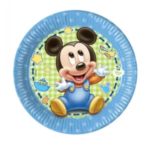 Platos de papel Baby Mickey, 20 cm, 8 uds.
