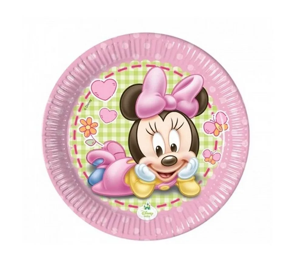 Platos de papel Baby Minnie, 20 cm, 8 uds.