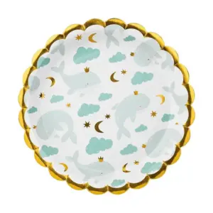 Platos de papel Ballenas, 18 cm, 6 uds.