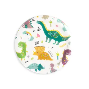 Platos de papel Dinosaurios, 18 cm, 6 uds.