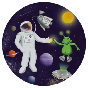 Platos de papel Fiesta Espacial, 23 cm, 8 uds.