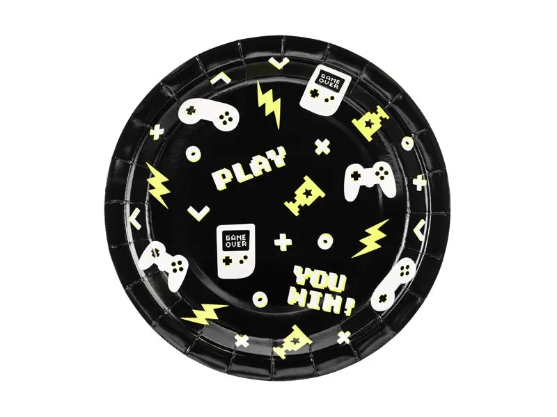 Platos de papel Gamepads, 23x23 cm, 6 uds.