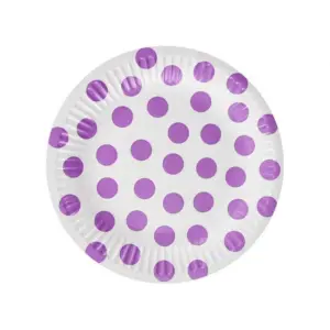Platos de papel lunares, morado, 18 cm, 6 uds.