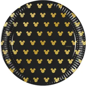 Platos de papel Mickey Mouse Negro, 20 cm, 8 uds.