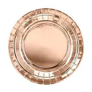 Platos de papel, oro rosa, 18 cm, 6 uds.