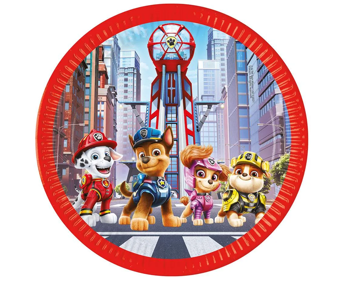Platos de papel Patrulla Canina: La Película, 23cm, 8 uds.