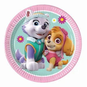Platos de papel Patrulla Canina - Skye y Everest, 20cm, 8 uds.