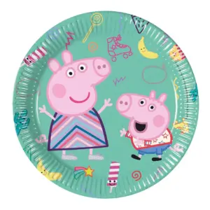 Platos de papel Peppa Pig, 20 cm, 8 uds.
