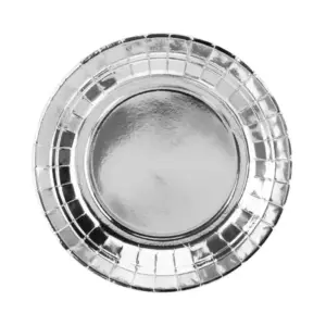 Platos de papel, plata, 18 cm, 6 uds.
