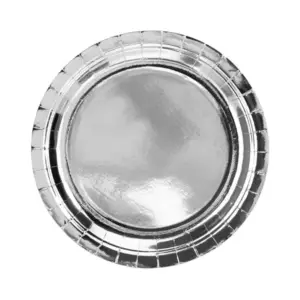 Platos de papel, plata, 23 cm, 6 uds.