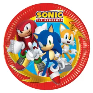 Platos de papel Sonic, 23 cm, 8 uds.