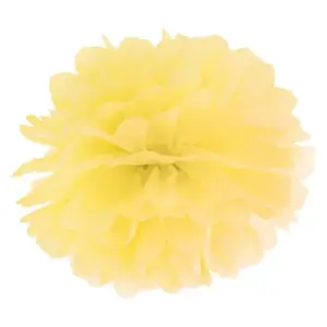 Pompón de papel de seda, amarillo, 25cm, 1 uds.