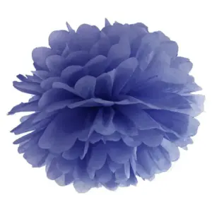 Pompón de papel de seda, azul, 25cm, 1 uds.
