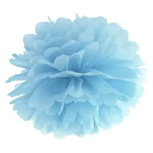 Pompón de papel de seda, azul claro brumoso, 25 cm, 1 ud.