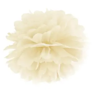 Pompón de papel de seda, crema, 25cm, 1 uds.