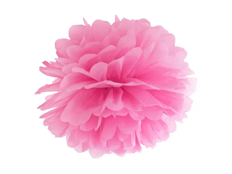 Pompón de papel de seda, rosa, 25cm, 1 uds.