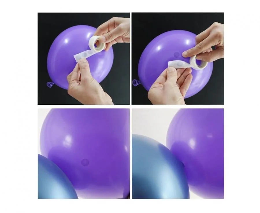 Puntos de pegamento para globos, 100 piezas en rollo