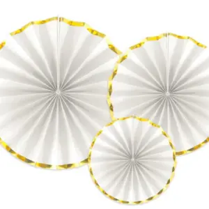 Rosetas decorativos, blancos, 23 - 40 cm, juego de 3 piezas