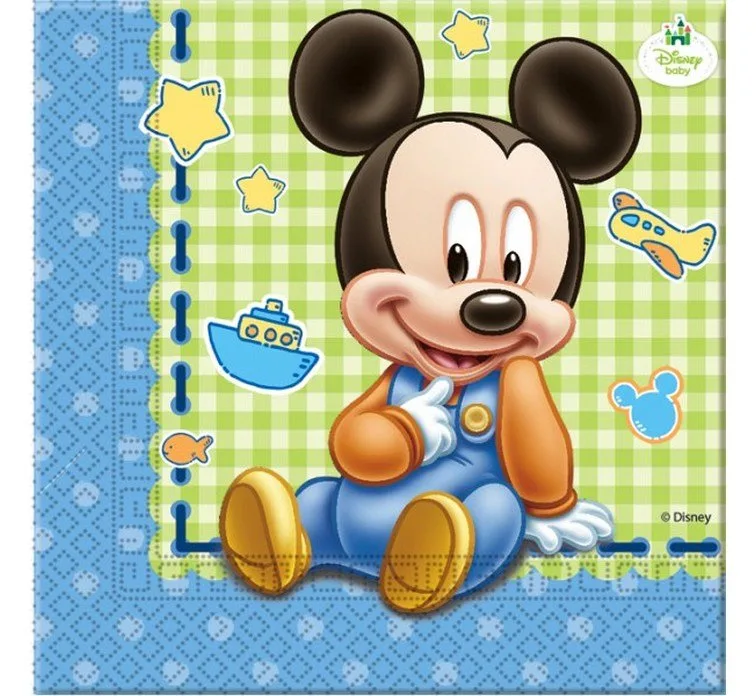 Servilletas de papel Baby Mickey, 33x33 cm, 20 uds.